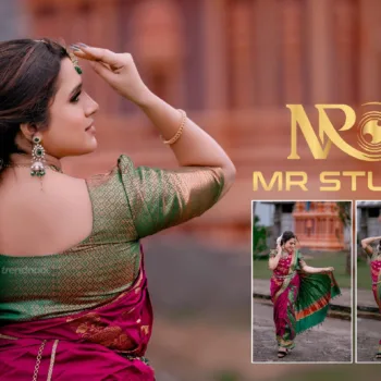 Sivakumar Nilaxshi magenta bridal saree