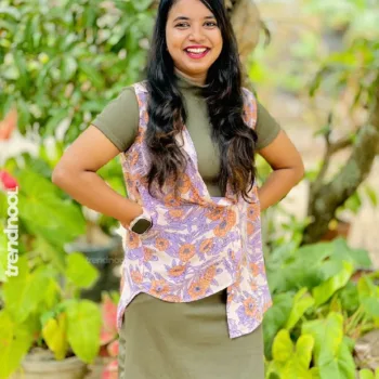 Thanushga Ramesh olive green dress