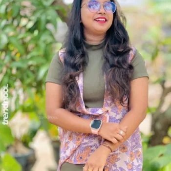 Thanushga Ramesh olive green dress