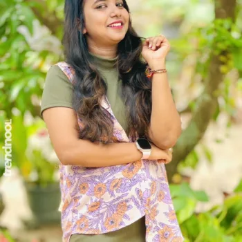 Thanushga Ramesh olive green dress