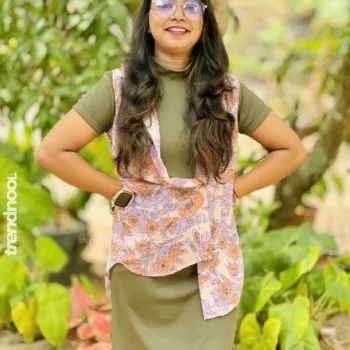 Thanushga Ramesh olive green dress