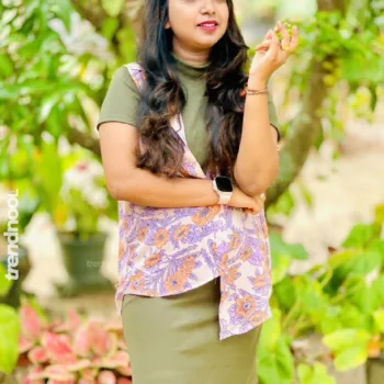 Thanushga Ramesh olive green dress