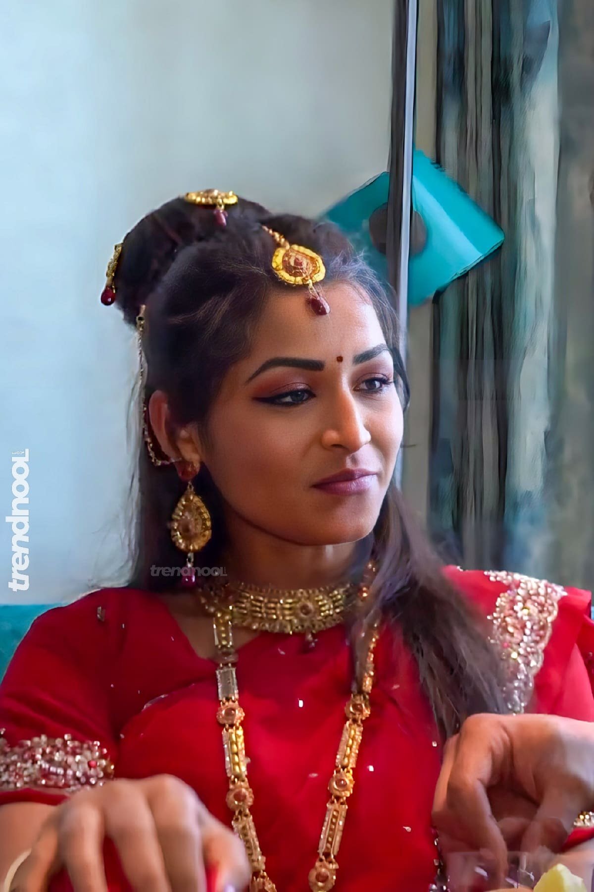 Maya Rati Red Bridal Saree Look – Divine Elegance in “The Perfumed  Honeymoon”